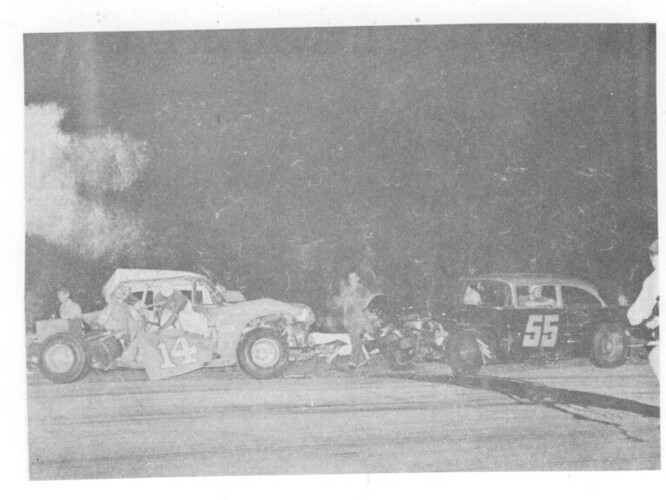 Don Brothers and Wayne Moree after a big LM crash in 1965 (Oscar Norton Photo).jpg