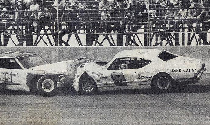 Opening day 1974 - Don Hatcher and Wayne Heckle crash head-on (Buzzy Berry Collection).jpg