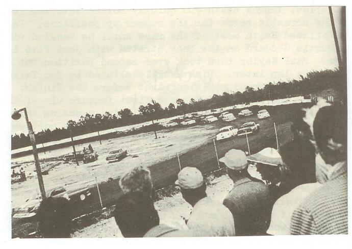 NASCAR GN cars head into turn 1 in 1955 - the white 2 is Marion Edwards, Sr. (Samuel T. Marvin Photo.jpg