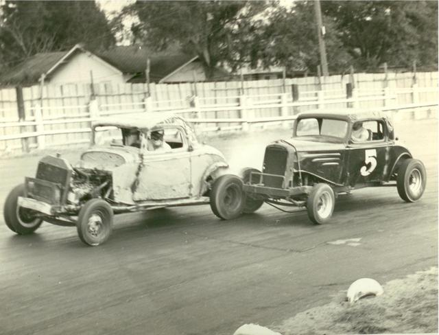 Bob Luscomb 5 races an unknown competitor at Sunbrock Speedway in the mid _50s _Luscomb Collection.jpg